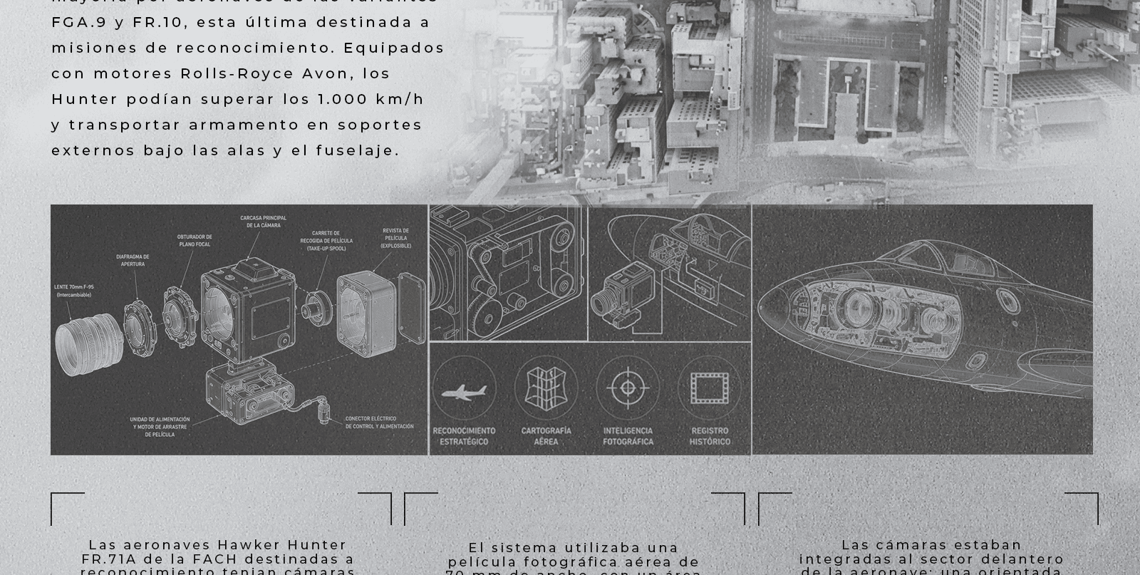 Variantes FGA.9 y FR.10 + diagramas de cámara Vinten F.95